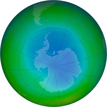 Antarctic ozone map for 2000-07